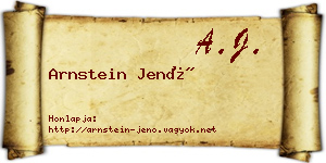 Arnstein Jenő névjegykártya